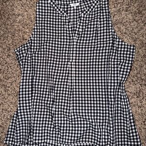 Black and White Checkered Sleeveless Top
